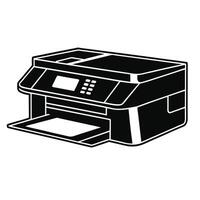 Black Silhouette of a Printer for Digital and Print Design vector