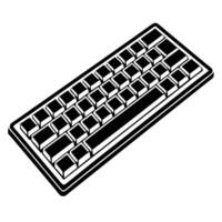 Black Keyboard Silhouette for Technology and IT Graphics vector