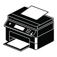 Flat Black Printer Icon for Web and Graphic Design vector