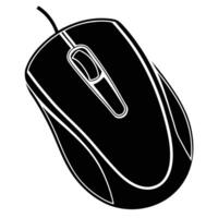 Tech Inspired Black Silhouette of a Computer Mouse vector
