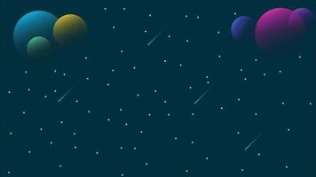 a space background with colorful spheres and stars vector