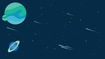 an illustration of a space scene with planets and stars vector