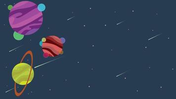 an illustration of planets and comets in space vector