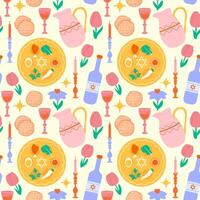 Seamless pattern happy Passover vector