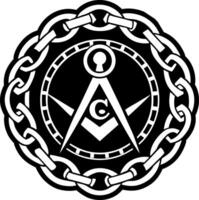 A glyph style icon of masonic chain symbol vector
