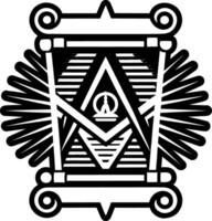A solid style icon of illuminati symbol vector