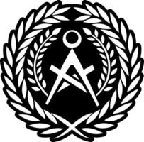 A filled style icon of masonic wreath symbol vector