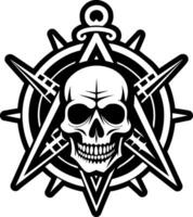 A glyph style icon of a masonic skull symbol vector