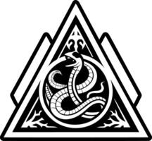 A solid style icon of serpent symbol vector
