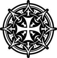A glyph style of templar seal symbol vector