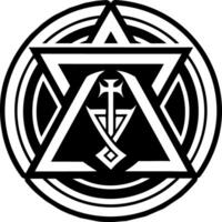 A glyph style icon of masonic sign symbol vector