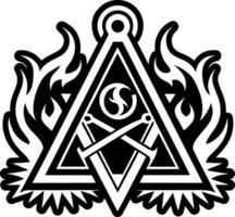A filled style icon of masonic flame symbol vector