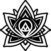 A glyph icon of lotus flower symbol vector