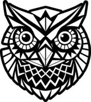 A filled style icon of owl symbol vector