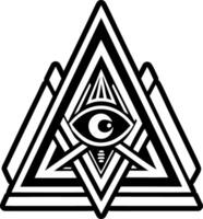 A solid icon of all seeing symbol vector