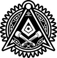 A solid style icon of masonic circle symbol vector
