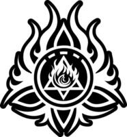 A glyph style icon of radiant flame symbol vector