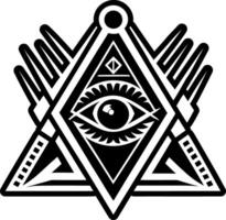 A filled style icon of masonic sight symbol vector
