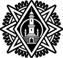 A solid style icon of minaret symbol vector