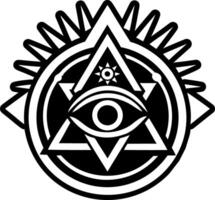 A solid style icon of eye symbol vector