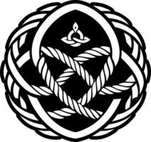 A filled style of rope knot symbol vector