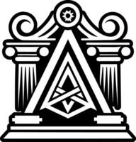 A filled style icon of wisdom pillar symbol vector