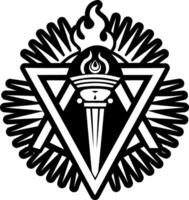 A glyph style icon fire torch symbol vector