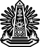 A solid style icon of obelisk pillar symbol vector
