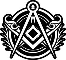 A glyph style icon of masonic emblem symbol vector