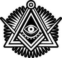A filled style icon of mystic eye symbol vector