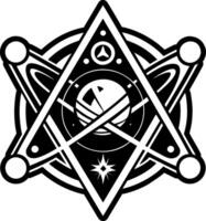 A solid style icon of planetary orbit symbol vector