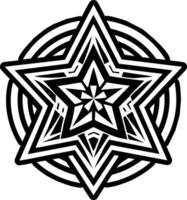 A solid style icon of geometric star symbol vector