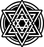 A glyph style of david star symbol vector