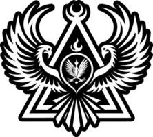 A solid style of phoenix symbol vector