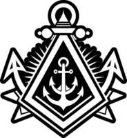 A filled style icon of boat anchor symbol vector