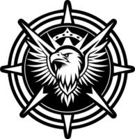 A glyph style icon of eagle compass symbol vector