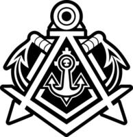 A solid style icon of masonic anchor symbol vector