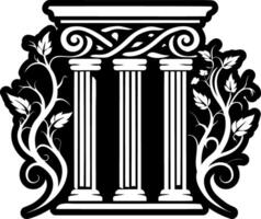 A solid style icon of pillars symbol vector