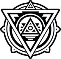 A solid style icon of masonic triangle symbol vector