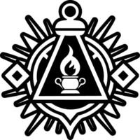 A glyph style icon of burning lamp symbol vector