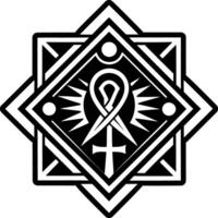 A filled icon of ankh symbol vector