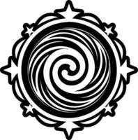 A solid style icon of spiral galaxy symbol vector
