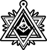 A filled style icon of hiram abiff symbol vector