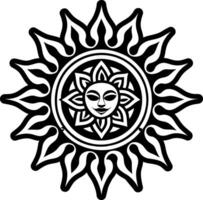 A solid style icon of sun symbol vector