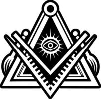 A glyph style icon of masonic vision symbol vector