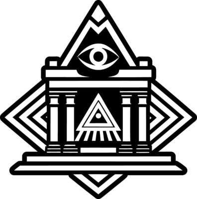 A filled style icon of sacred pillars symbol
