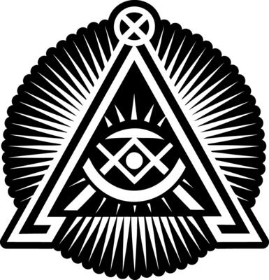 A filled style icon of masonic light symbol