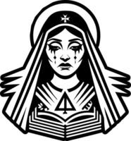 A solid style icon of weeping virgin symbol vector
