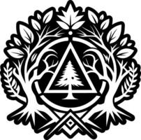 A solid style icon of sacred tree symbol vector