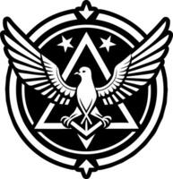 A filled style icon of rising bird symbol vector